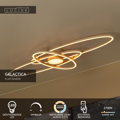 Lucide GALACTICA - Plafonnière - LED Dimb. - CCT - 1x60W 2700K/4000K - Taupe - Essential
